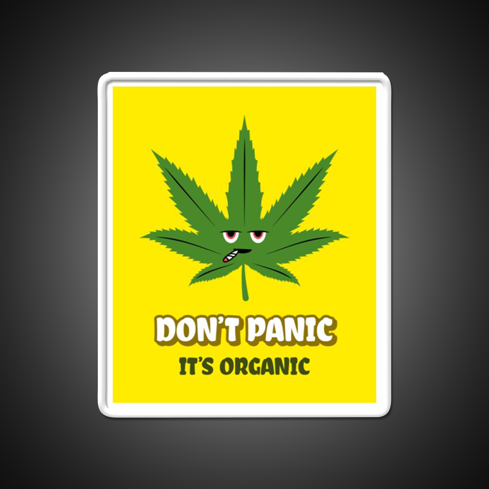 Dont Panic Its Organic I Organic Leaves Green Leaf Led Neon Sign Rgb Color