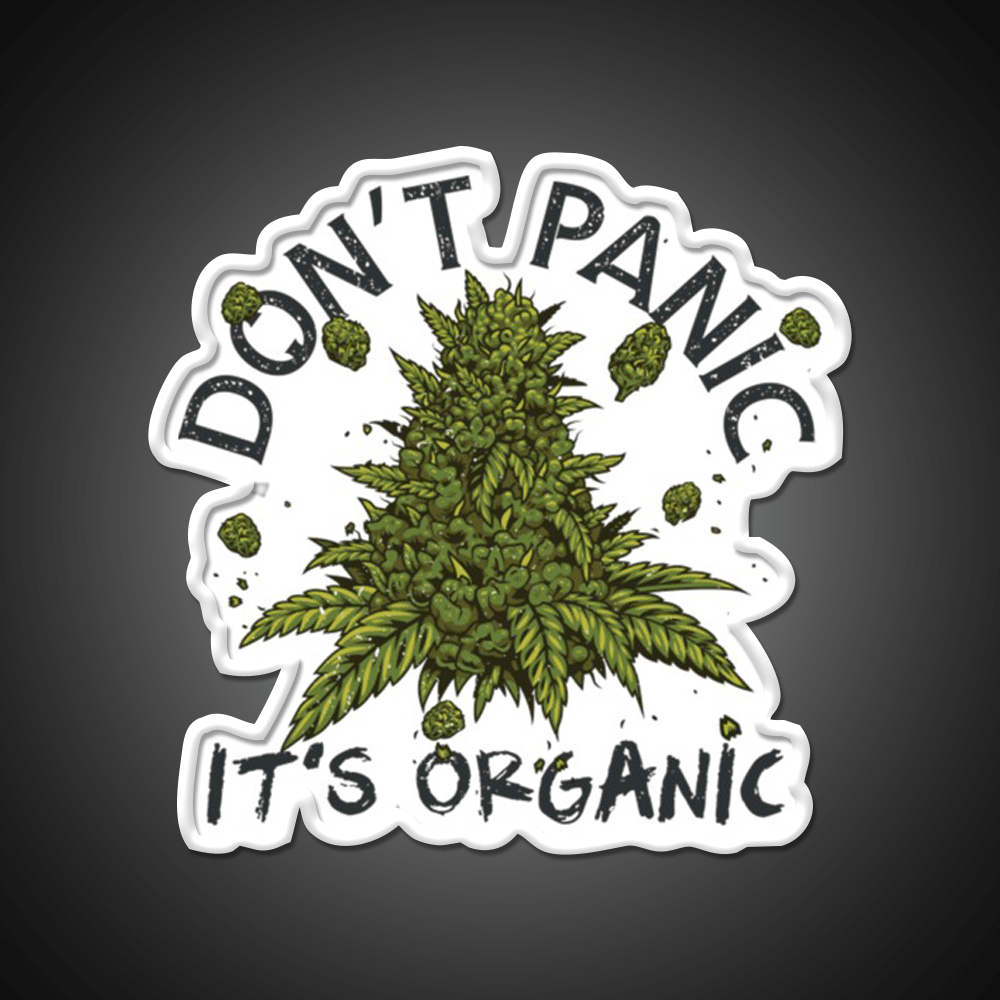 Dont Panic Its Organic Organic Hemp Inspired Green Leaf Led Neon Sign Rgb Color - Shineneon