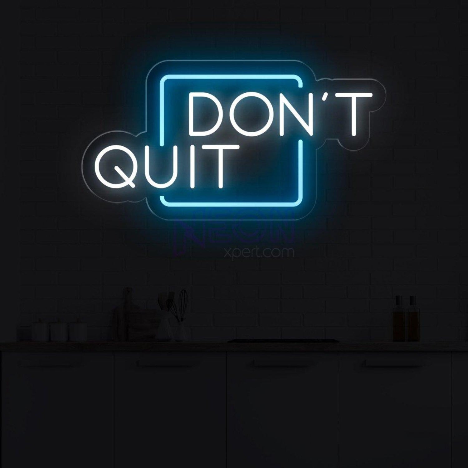 Dont Quit Red Frame White Text Led Neon Sign For Home Gym Office Decor | Shineneon