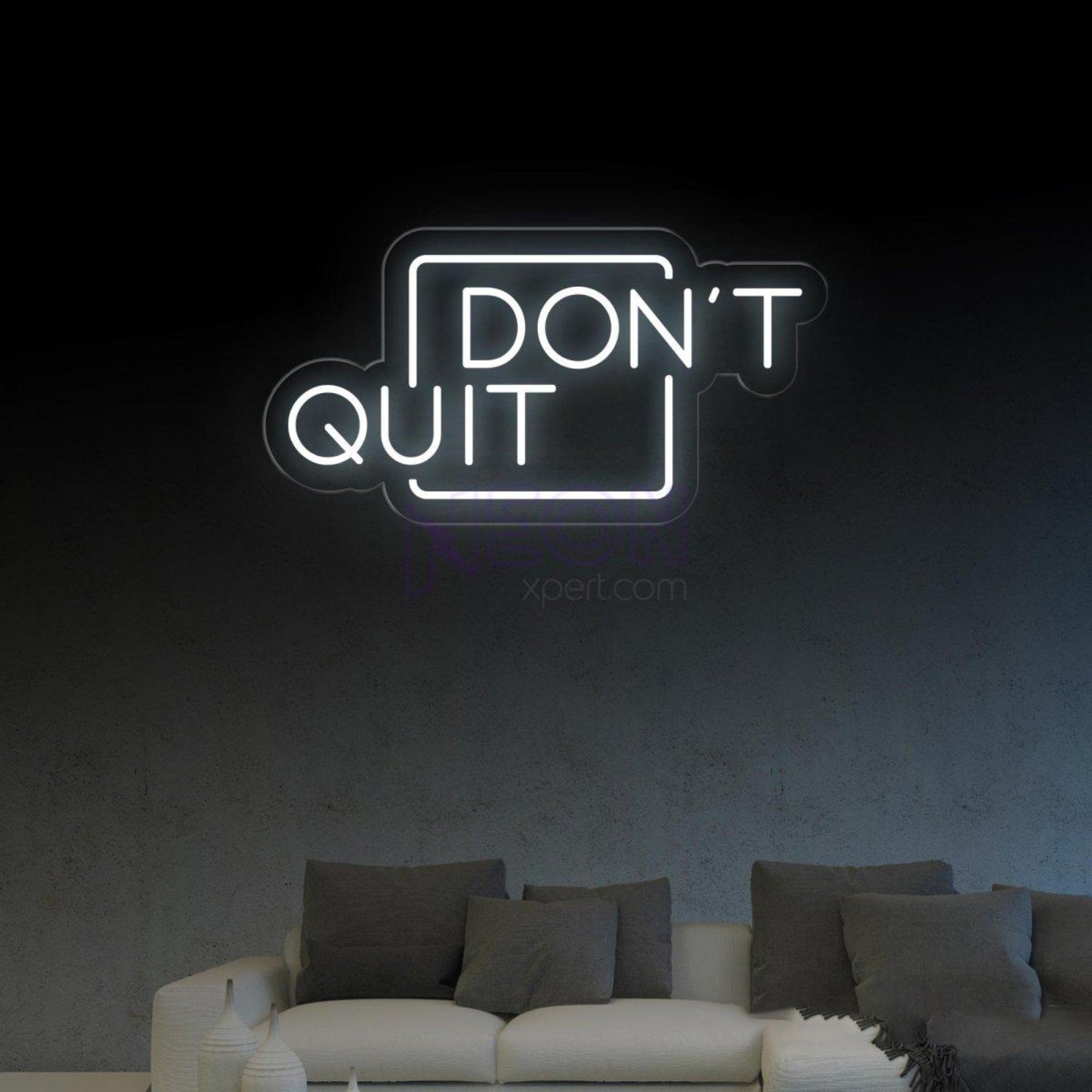 Dont Quit Red Frame White Text Led Neon Sign For Home Gym Office Decor | Shineneon