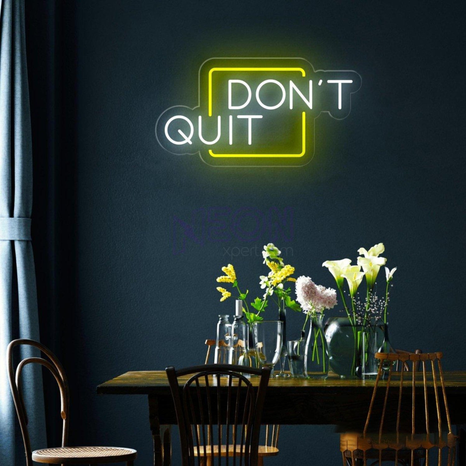 Dont Quit Red Frame White Text Led Neon Sign For Home Gym Office Decor | Shineneon