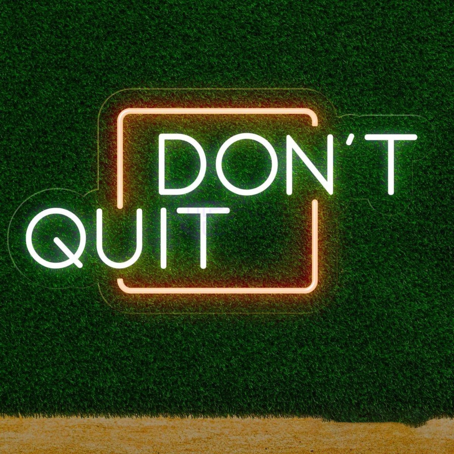 Dont Quit Red Frame White Text Led Neon Sign For Home Gym Office Decor | Shineneon