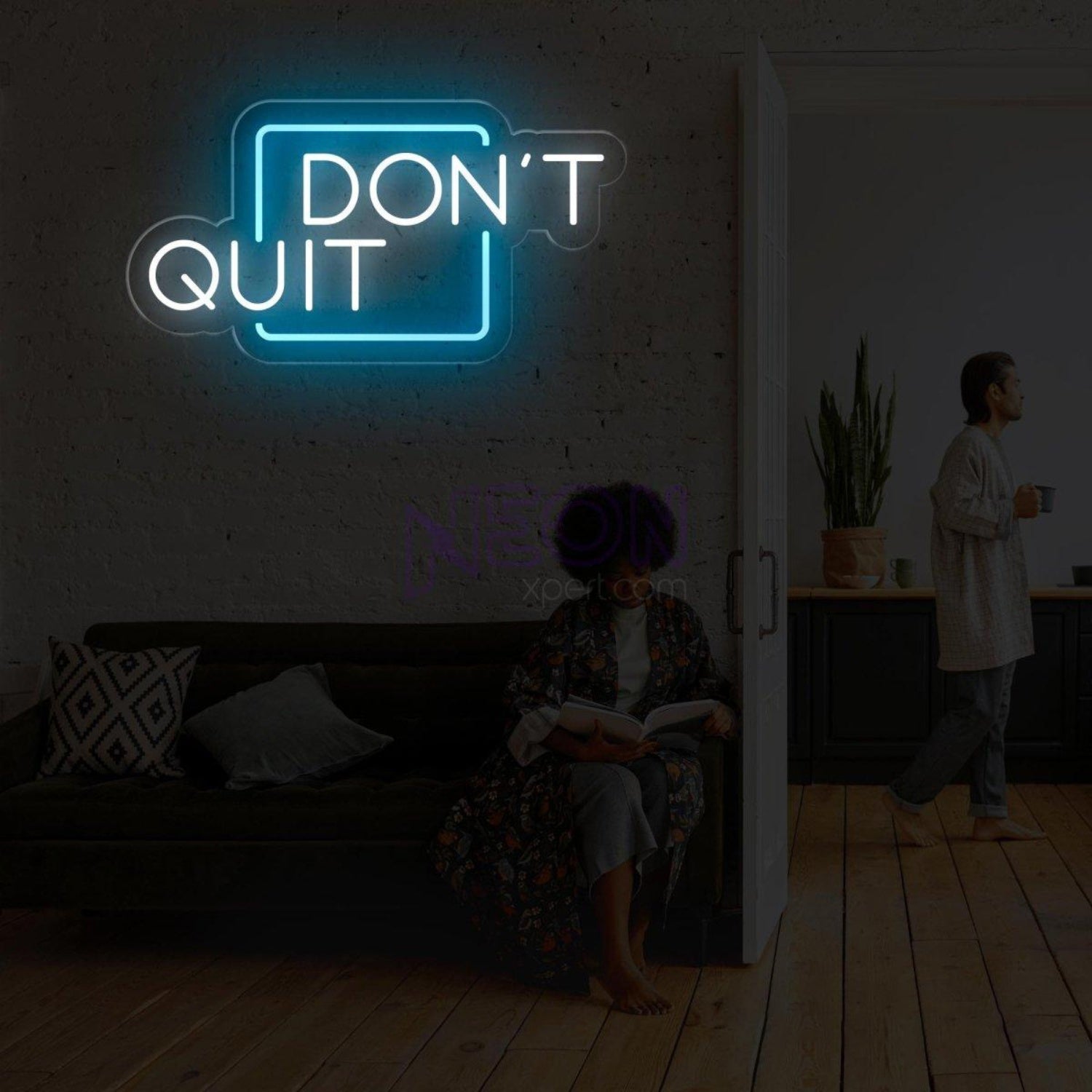 Dont Quit Red Frame White Text Led Neon Sign For Home Gym Office Decor | Shineneon