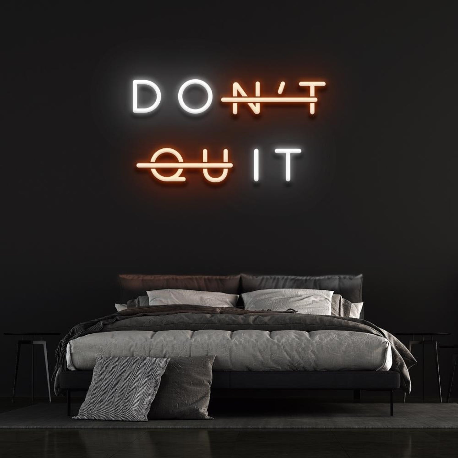 Dont Quit White And Pink Text Led Neon Sign For Bedroom Wall Decor | Shineneon