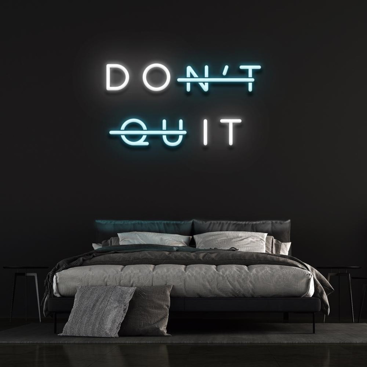 Dont Quit White And Pink Text Led Neon Sign For Bedroom Wall Decor | Shineneon