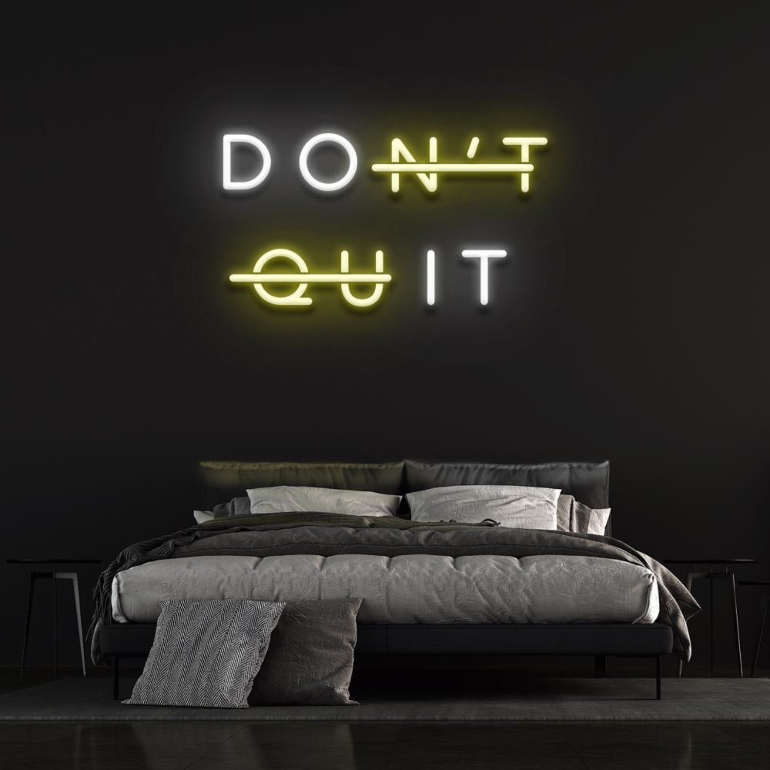 Dont Quit White And Pink Text Led Neon Sign For Bedroom Wall Decor | Shineneon