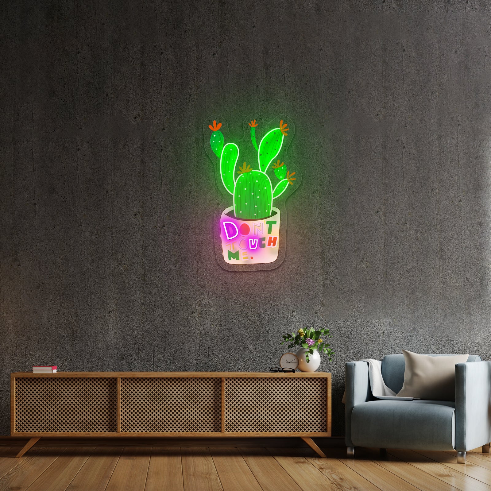 Dont Touch Me Plant Neon Signs Customized