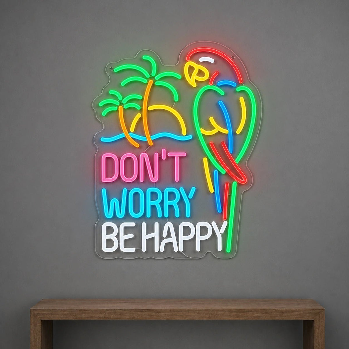 Dont Worry Be Happy LED Neon Sign Garage Neon Sign - Shineneon