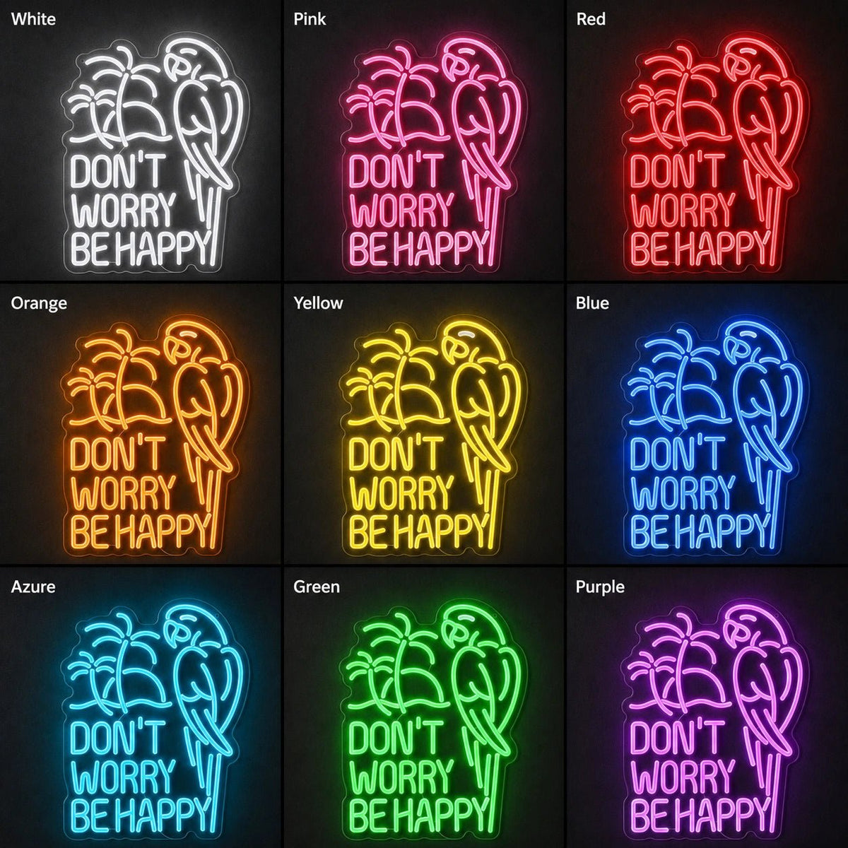 Dont Worry Be Happy LED Neon Sign Garage Neon Sign - Shineneon