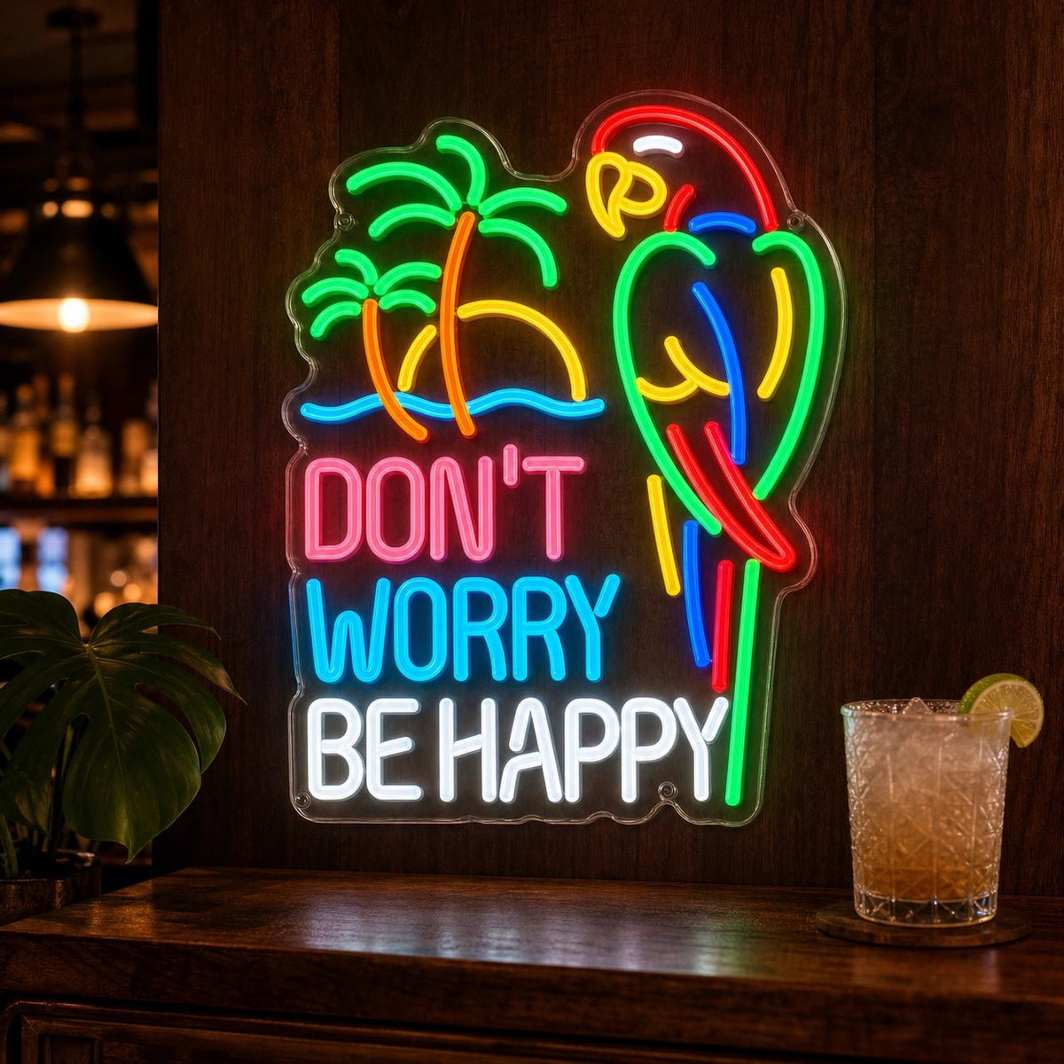 Dont Worry Be Happy LED Neon Sign Man Cave Neon Sign - Shineneon
