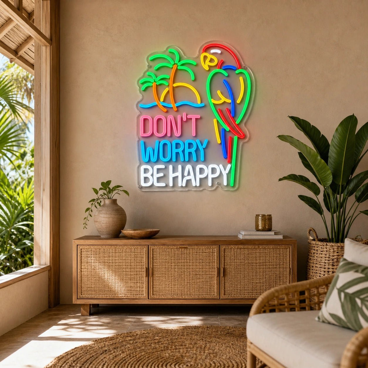 Dont Worry Be Happy LED Neon Sign Man Cave Neon Sign - Shineneon