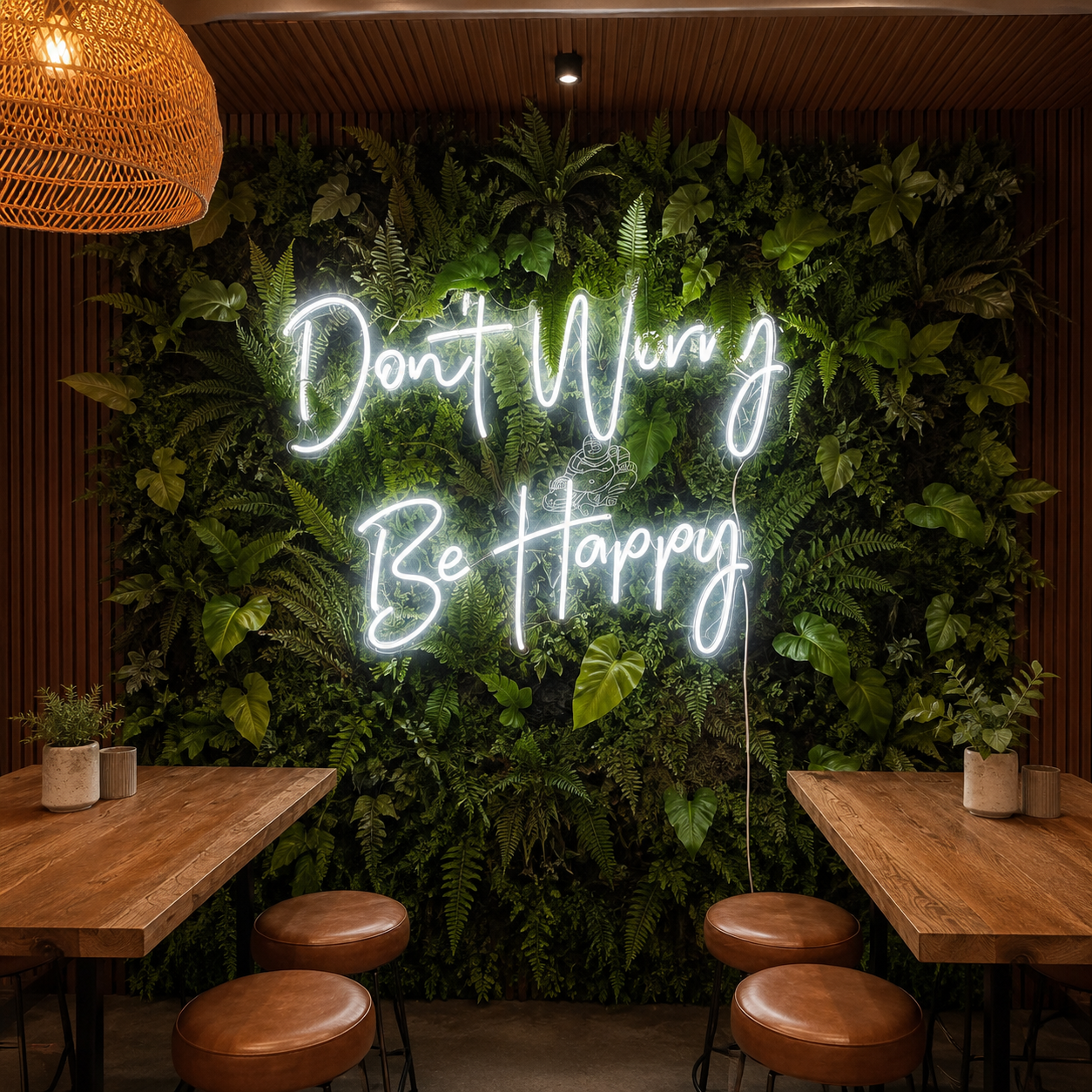 Don't Worry Be Happy LED Neon Sign Wall Neon Sign - 04 Size Image