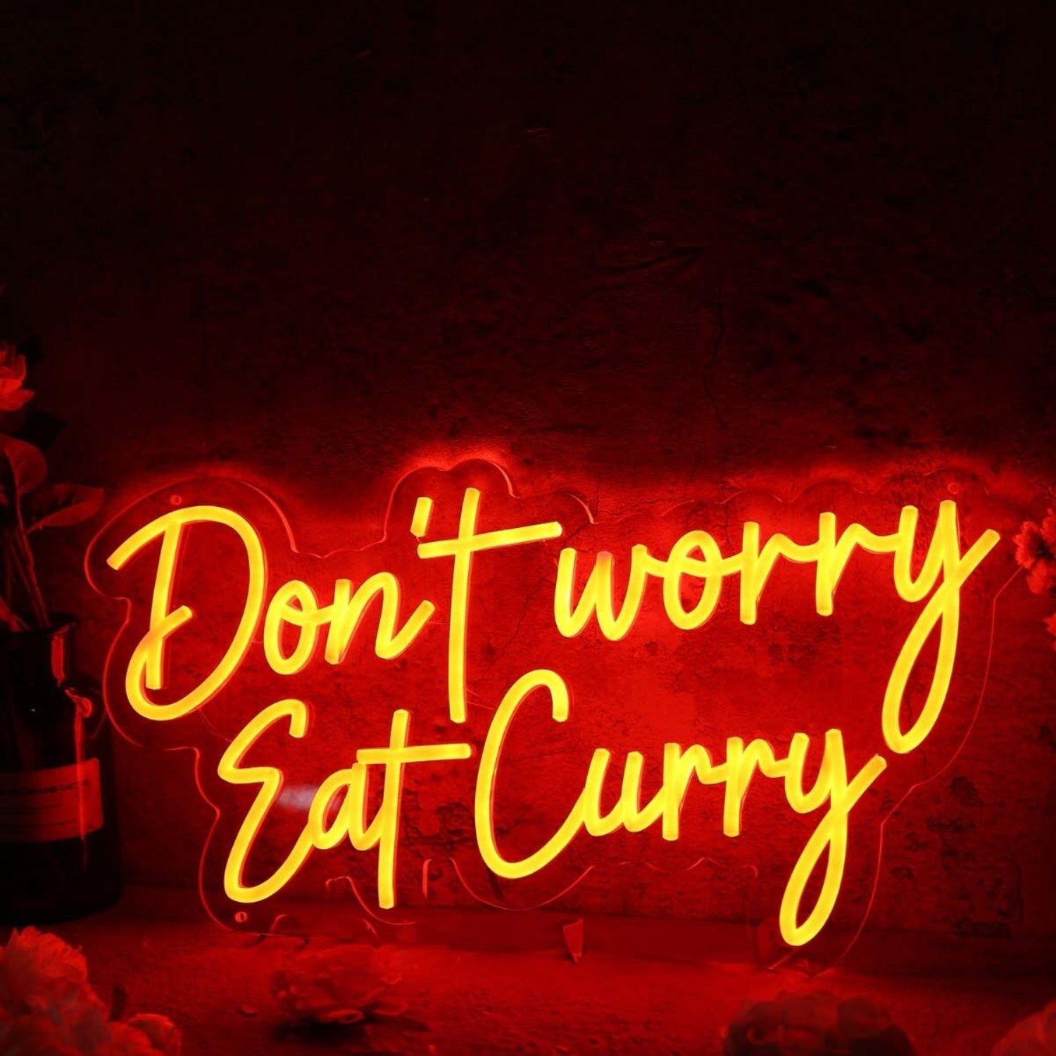 Dont Worry Eat Curry Led Neon Sign - Shineneon
