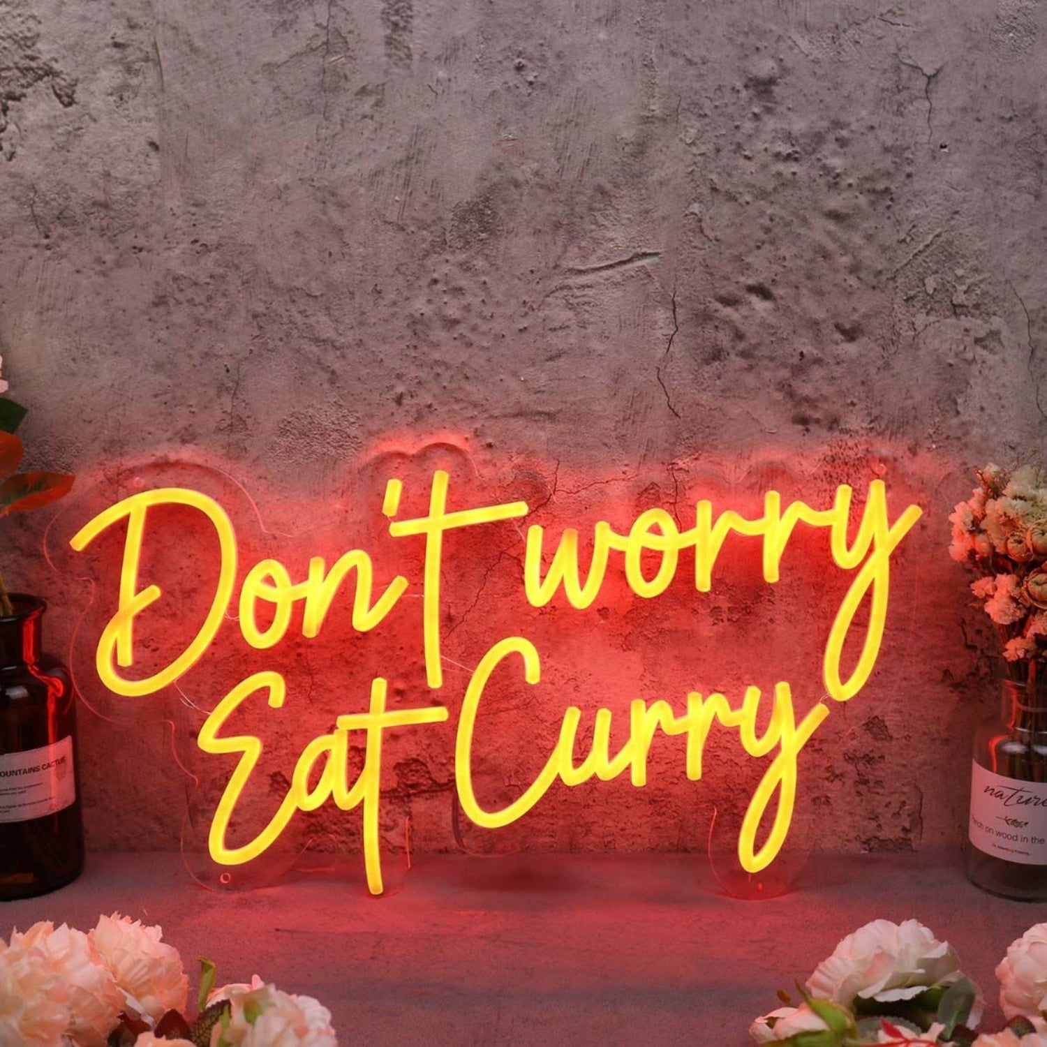 Dont Worry Eat Curry Led Neon Sign - Shineneon