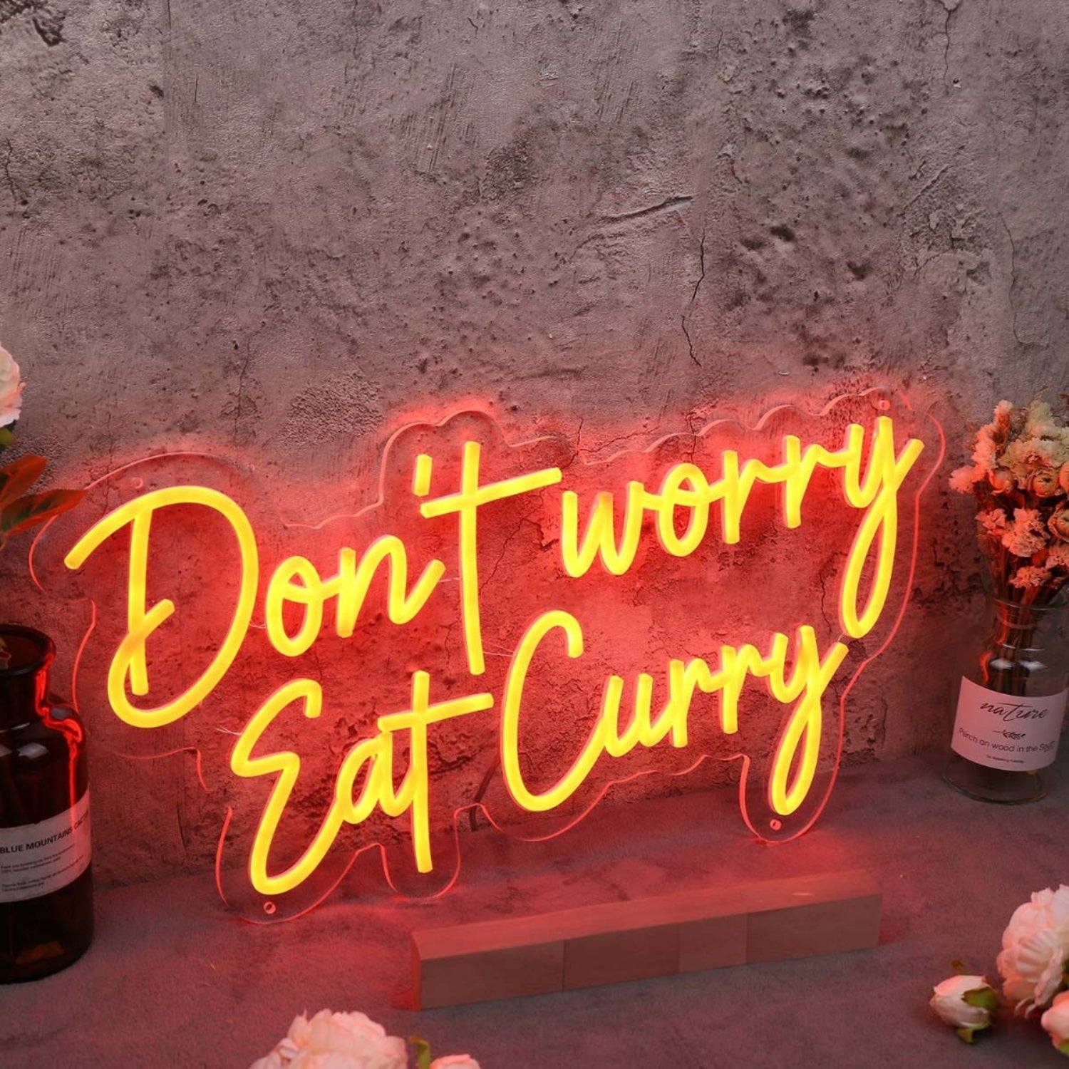 Dont Worry Eat Curry Led Neon Sign - Shineneon