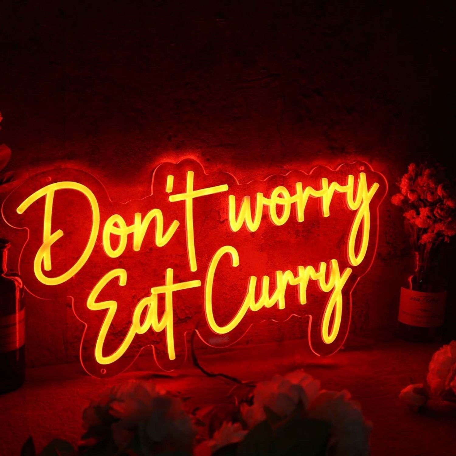 Dont Worry Eat Curry Led Neon Sign - Shineneon