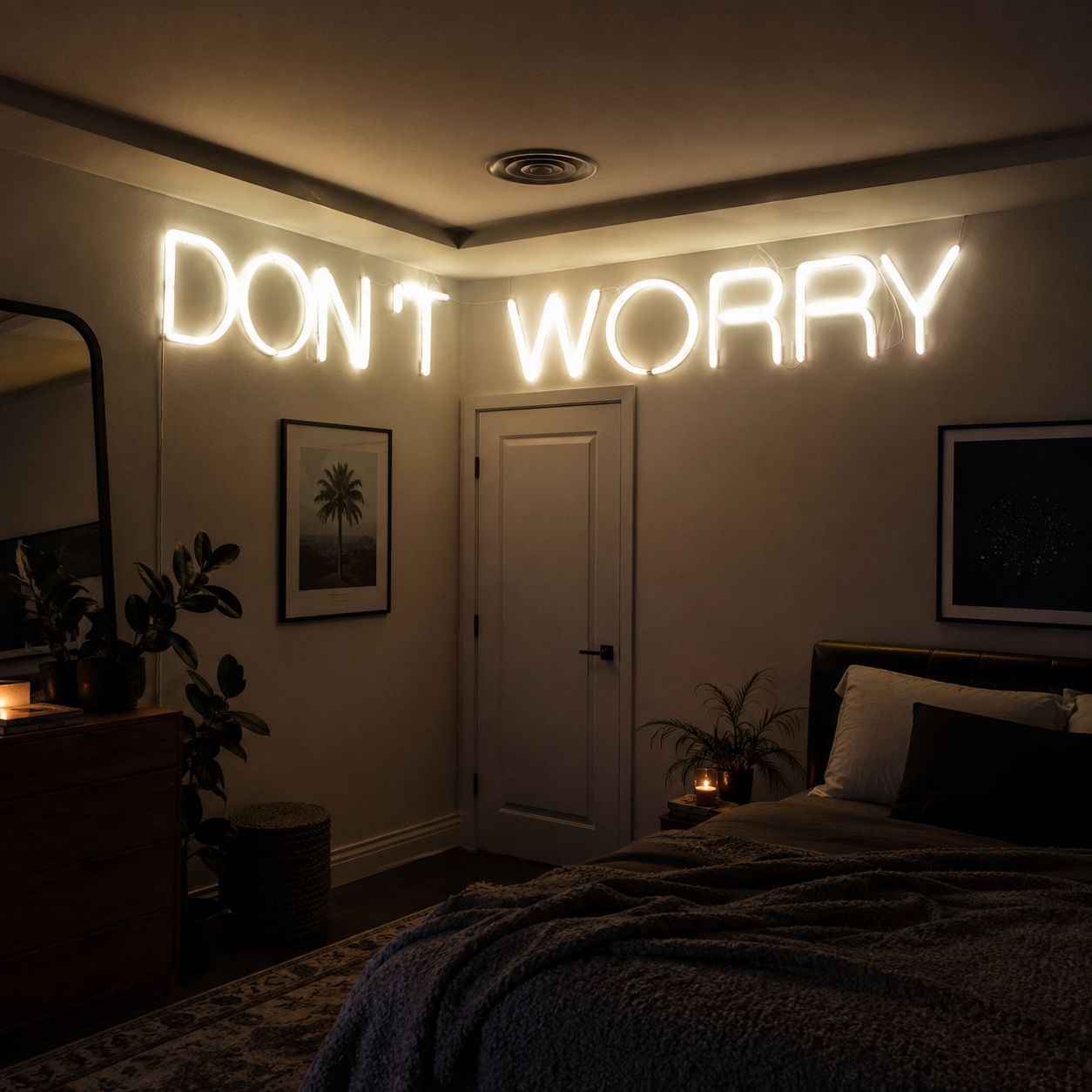Dont Worry LED Neon Sign - 02 High-Converting Product Image