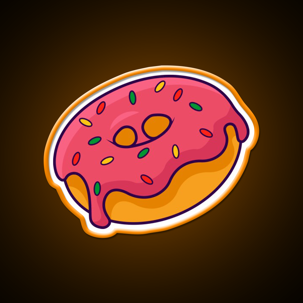 Donut Art Fast Food Led Neon Sign For Burger Place Rgb Color