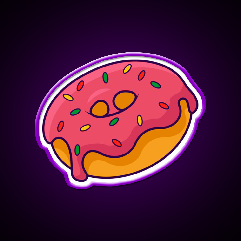 Donut Art Fast Food Led Neon Sign For Burger Place Rgb Color