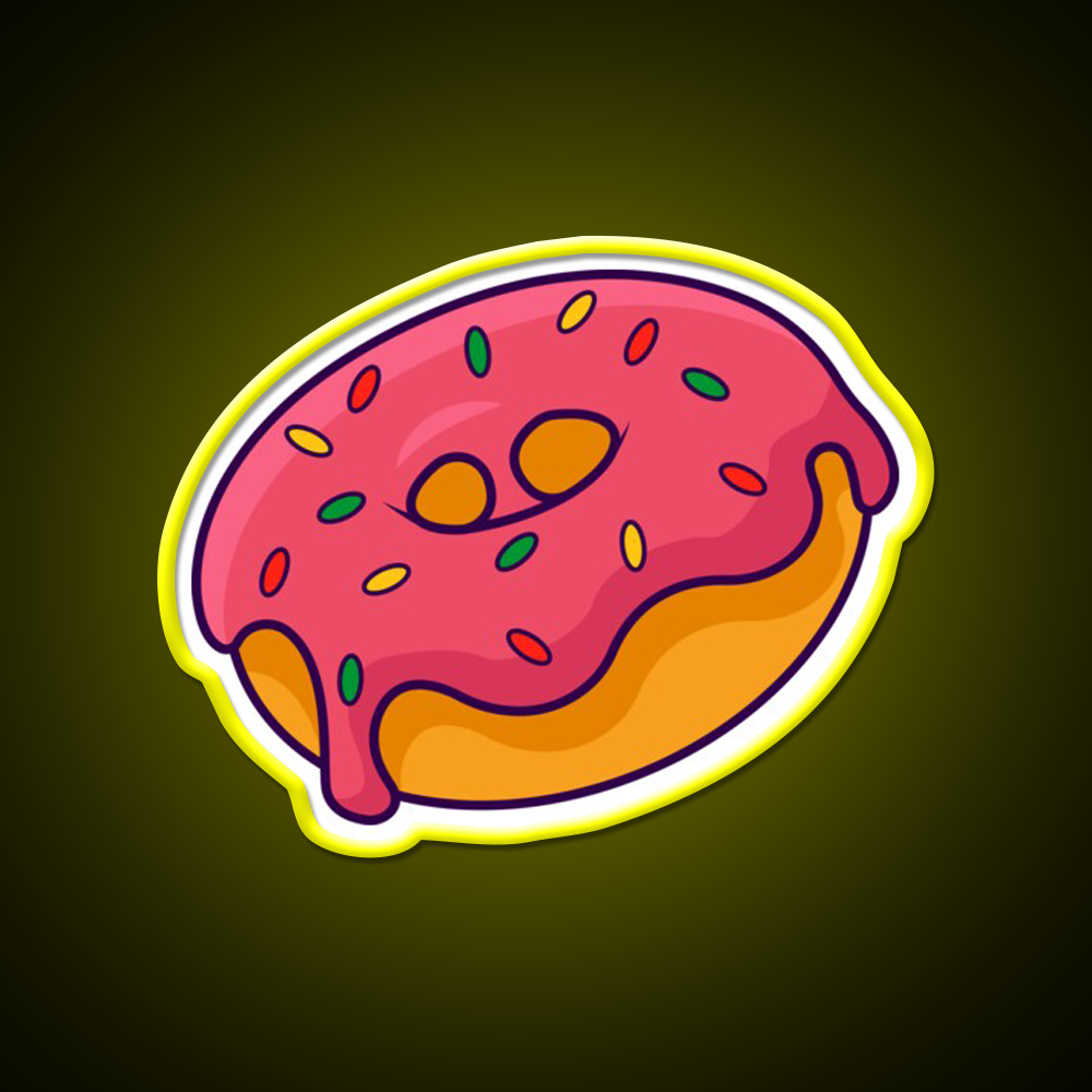 Donut Art Fast Food Led Neon Sign For Burger Place Rgb Color