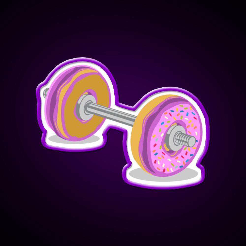 Donut Barbell Gym Fitness Led Neon Sign Rgb Color