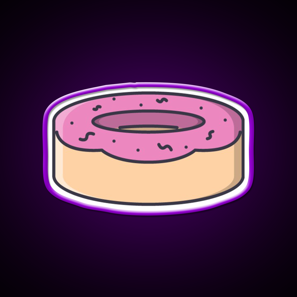 Donut Snack Food Led Neon Sign For Snack Room Rgb Color