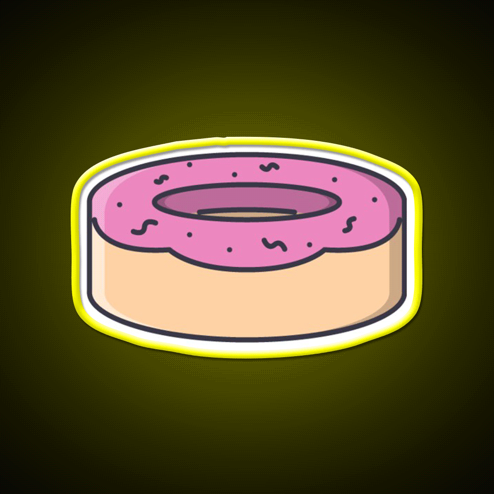 Donut Snack Food Led Neon Sign For Snack Room Rgb Color