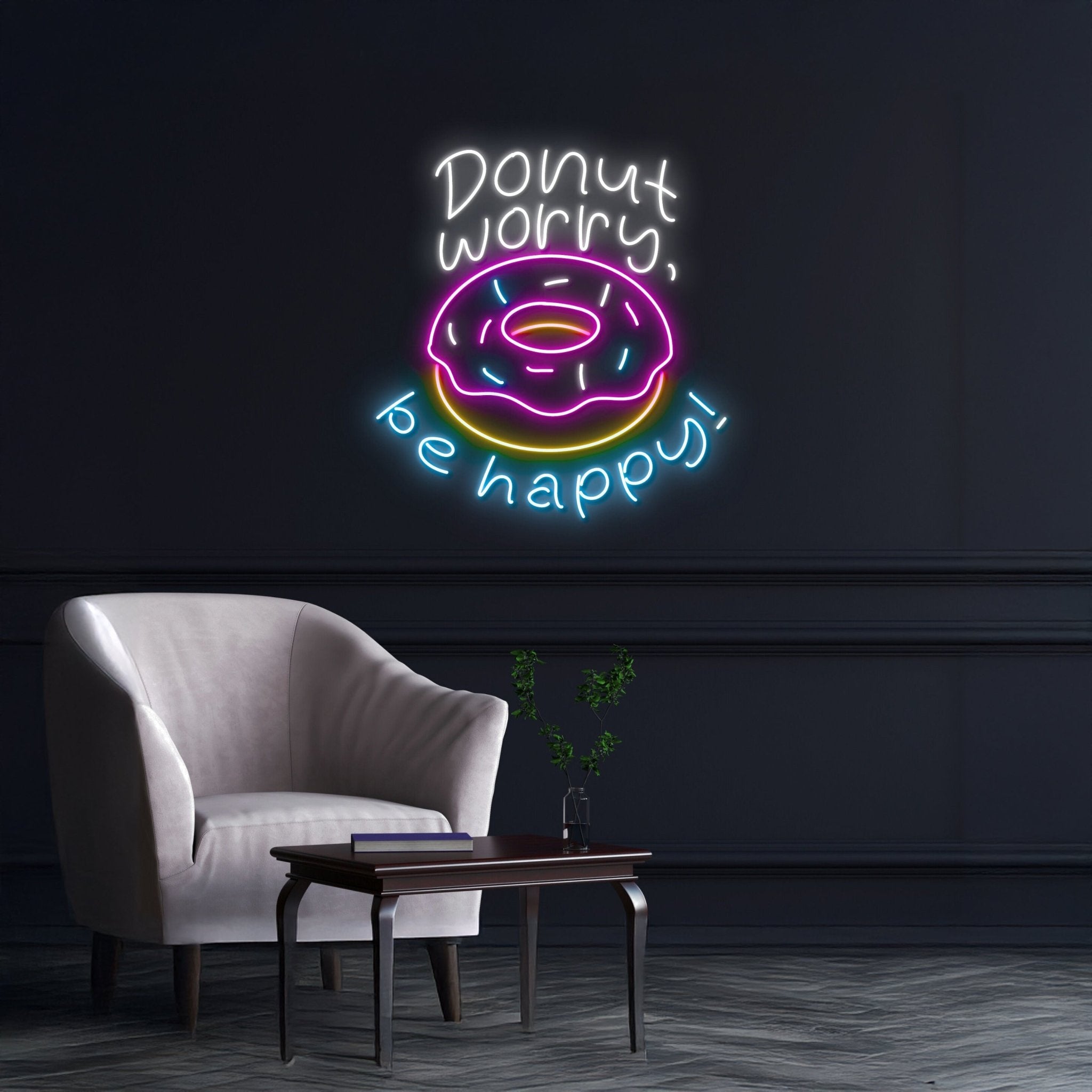 Donut Worry Be Happy Neon Light - Shineneon