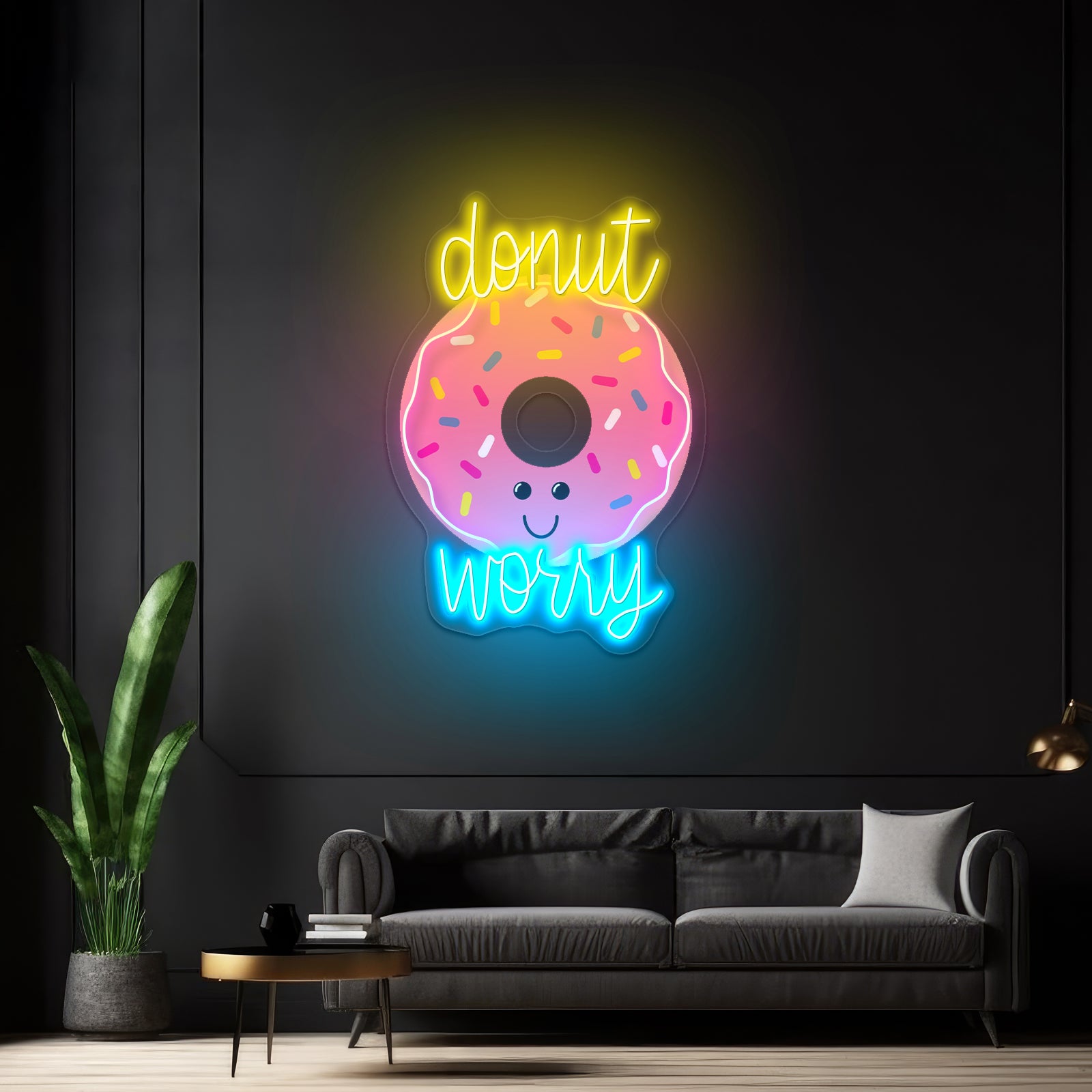 Donut Worry Donut Neon Signs For Restaurant