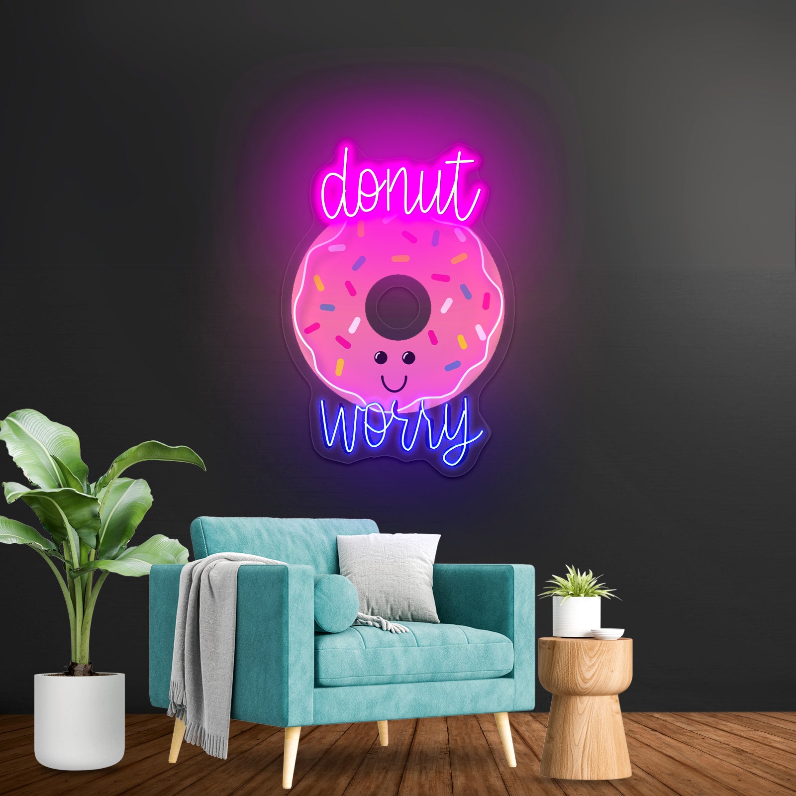 Donut Worry Donut Neon Signs For Restaurant