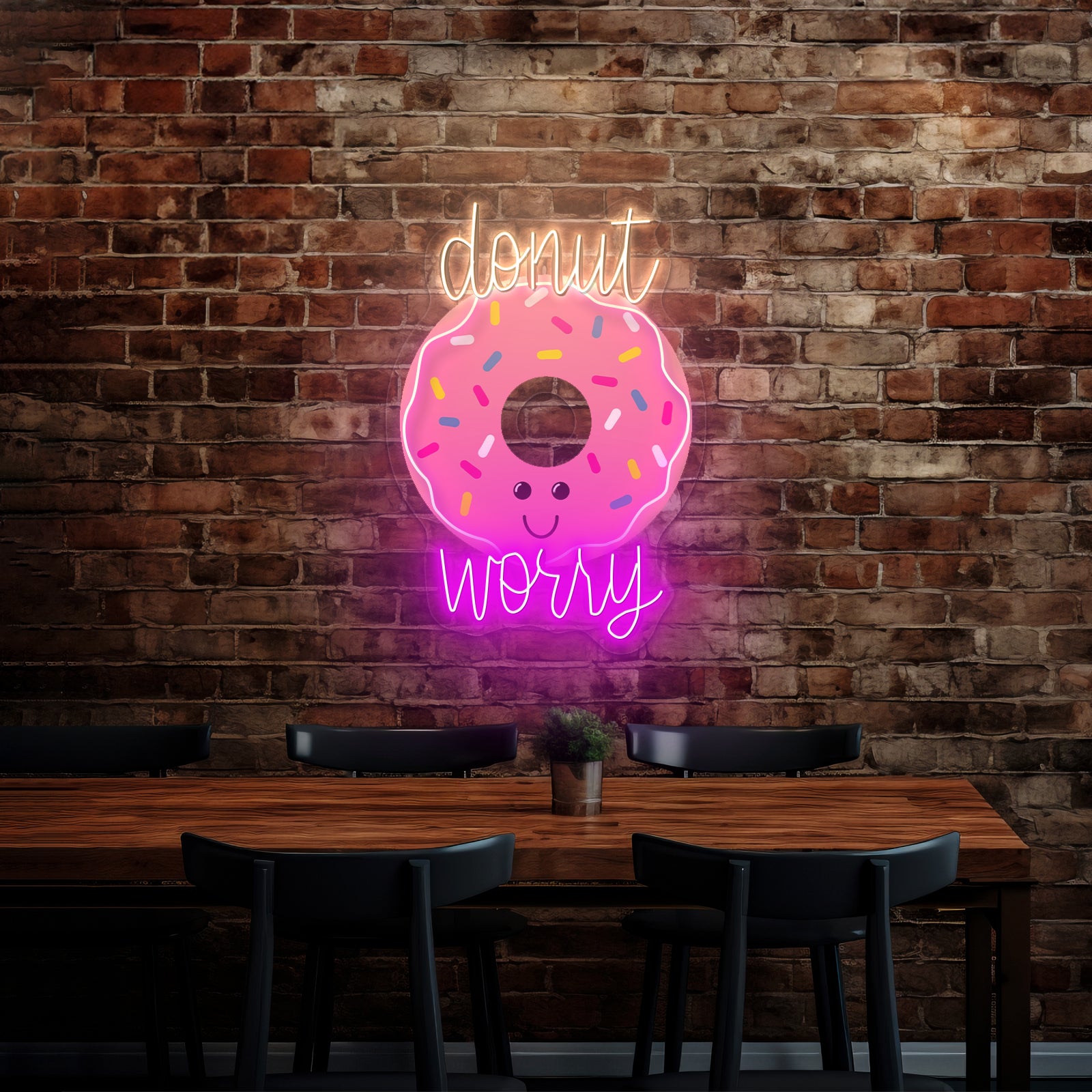 Donut Worry Donut Neon Signs For Restaurant