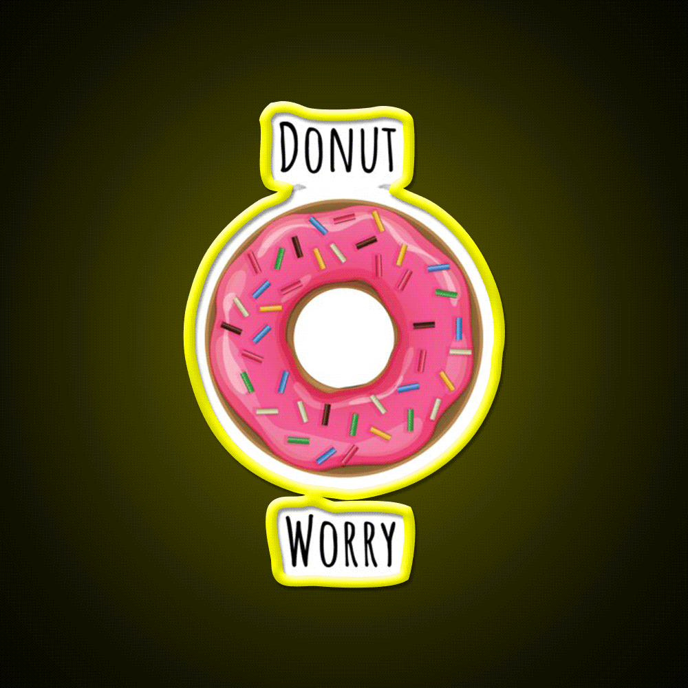 Donut Worry Fast Food Led Neon Sign For Burger Place Rgb Color