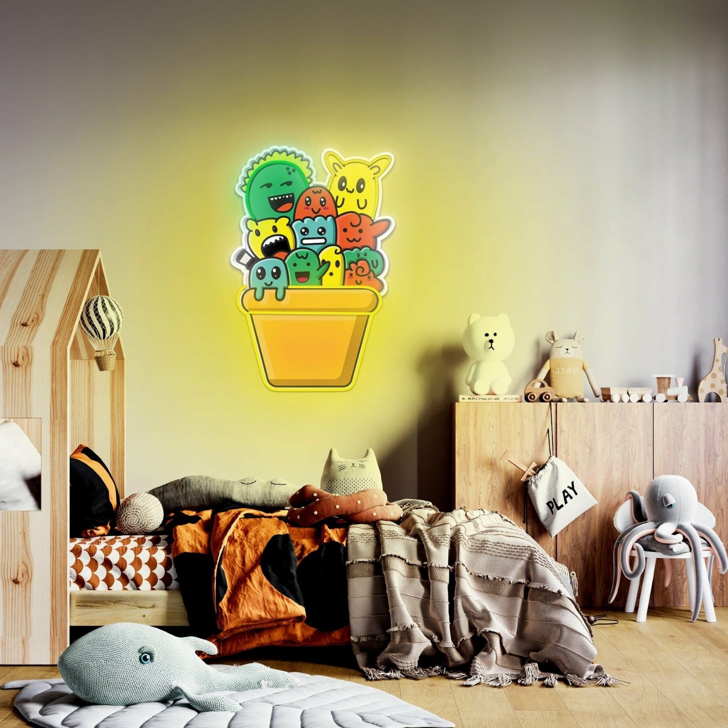 Doodle Monster Uv Light Neon Artwork Illumination | Shineneon