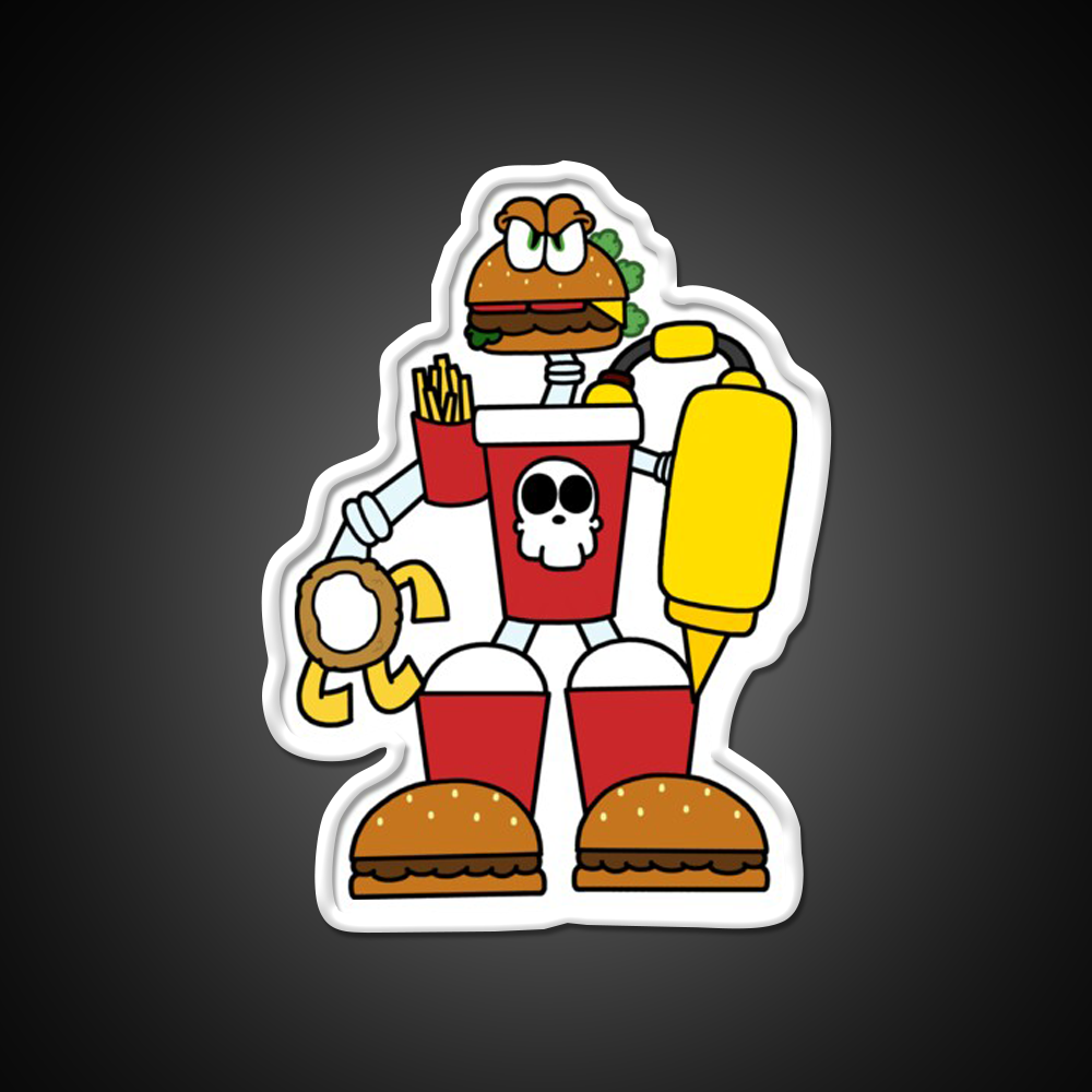 Doomsday Combo Meal Fast Food Led Neon Sign For Burger Place Rgb Color