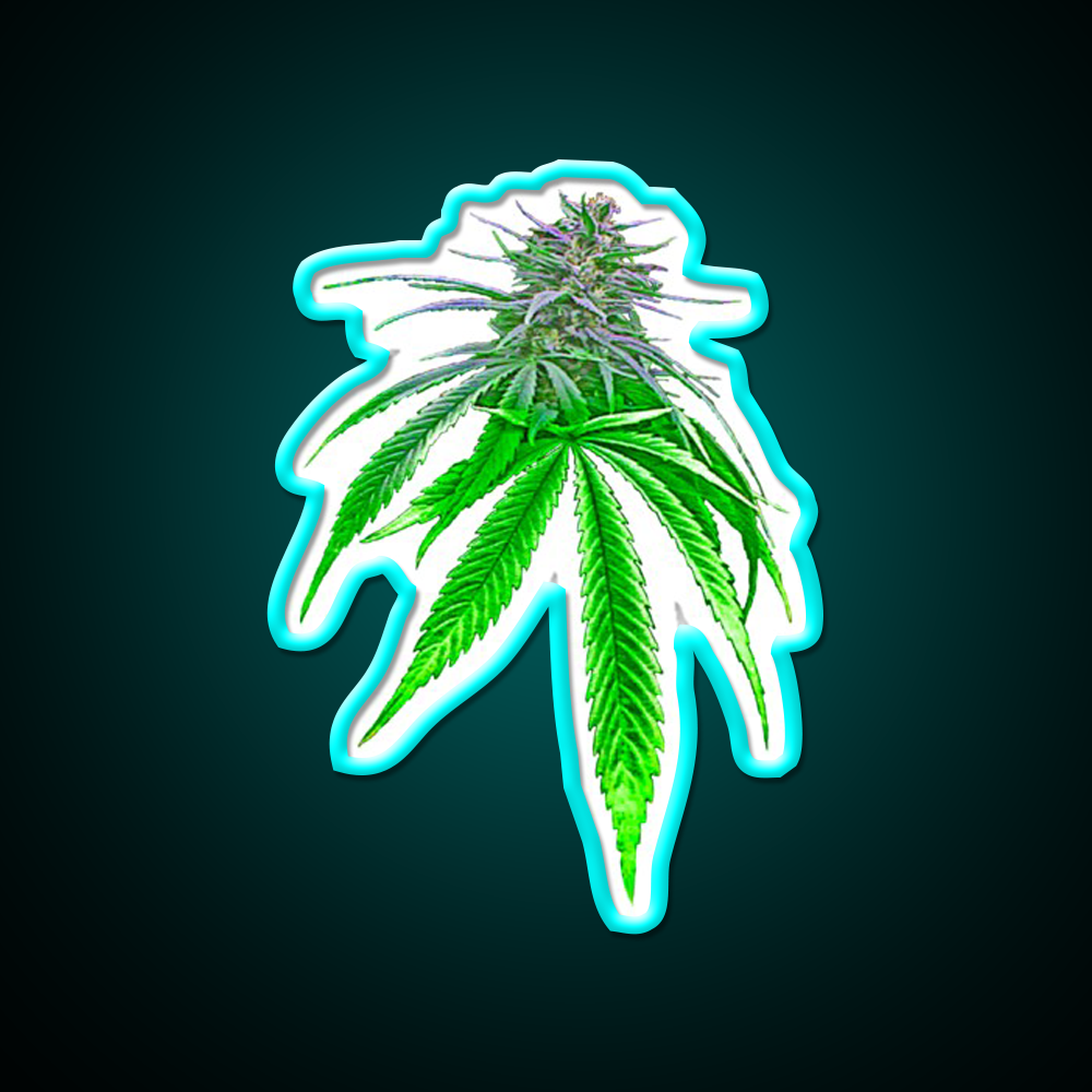Dope Bud Hemp Inspired Green Leaf Led Neon Sign Rgb Color
