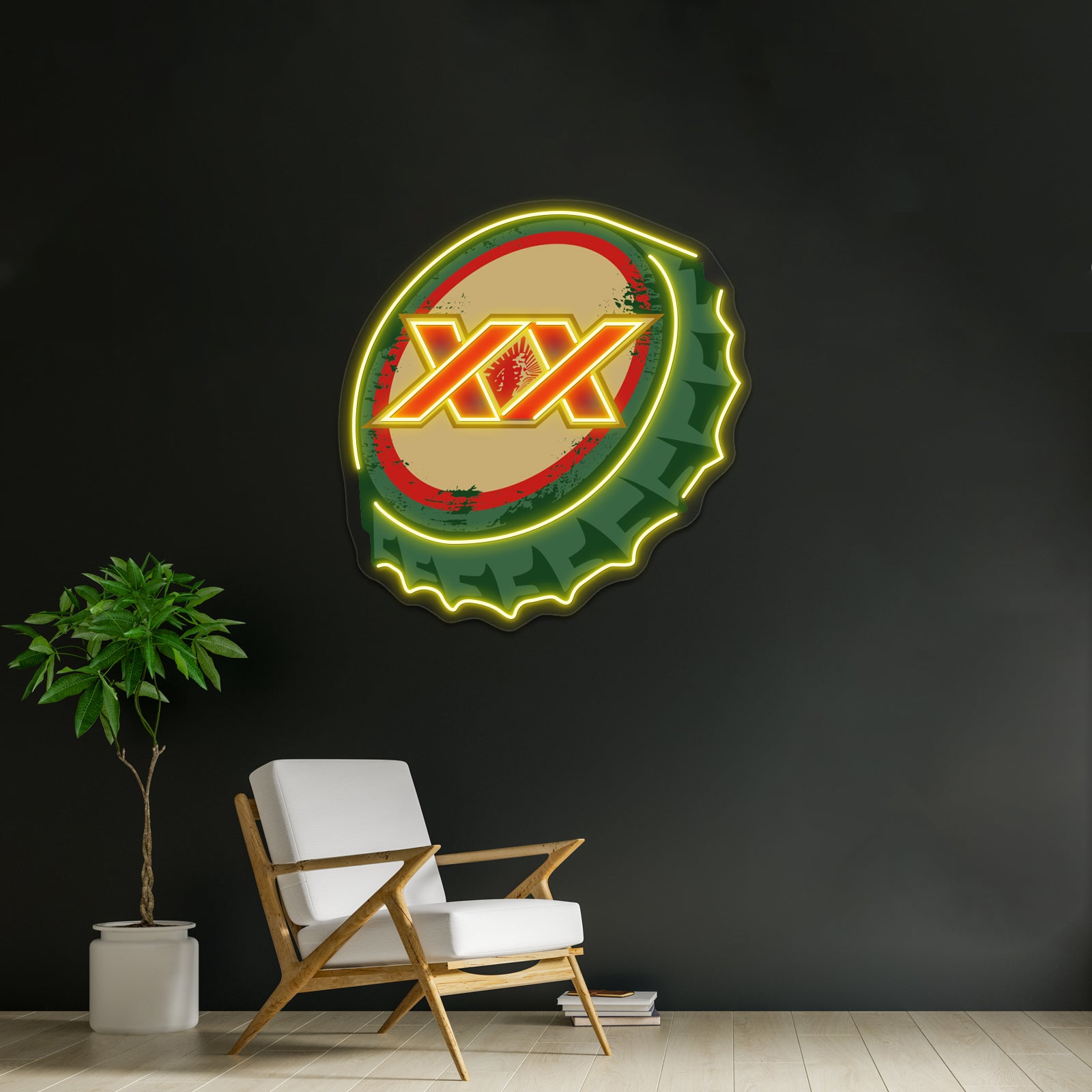Dos Equis Mexican Beer Cap Artwork Custom Neon Led Sign - LED neon sign view 7