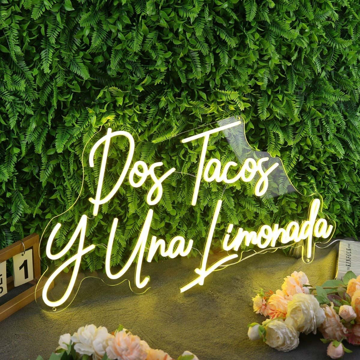 Dos Tacos Y Una Limonada Yellow Led Neon Sign - Shineneon