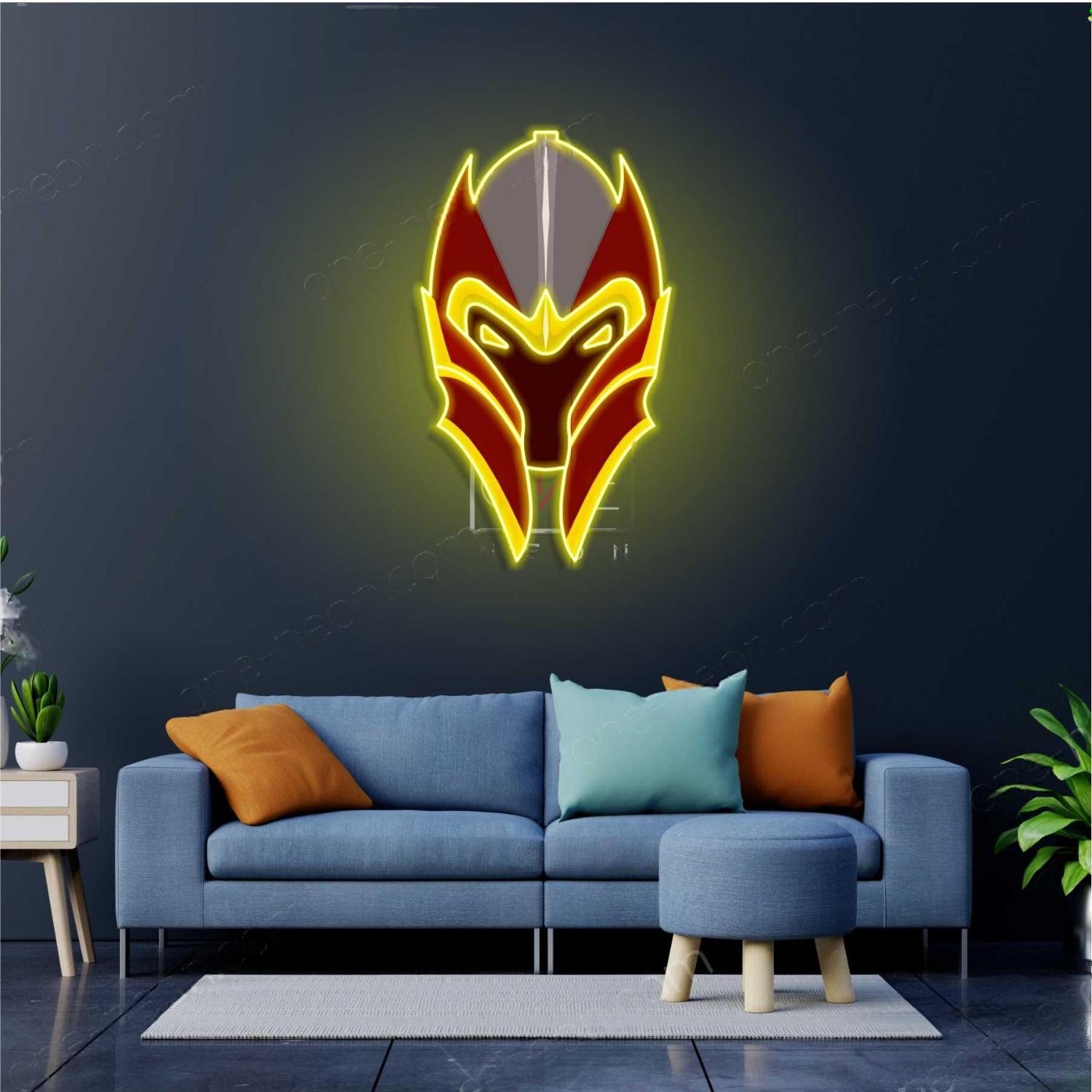 Dota 2 Dragon Knight Mask Red-Yellow Led Neon Sign For Gaming Room Decor | Shineneon