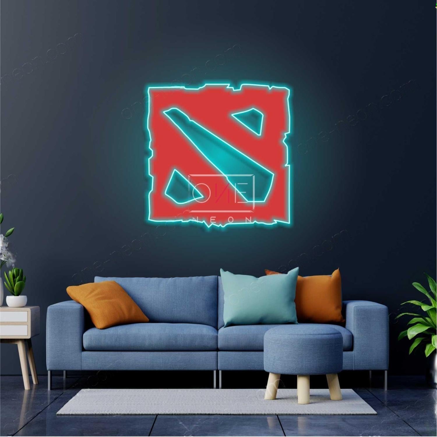 Dota 2 Red-Yellow Abstract Gaming Led Neon Sign For Living Room | Shineneon