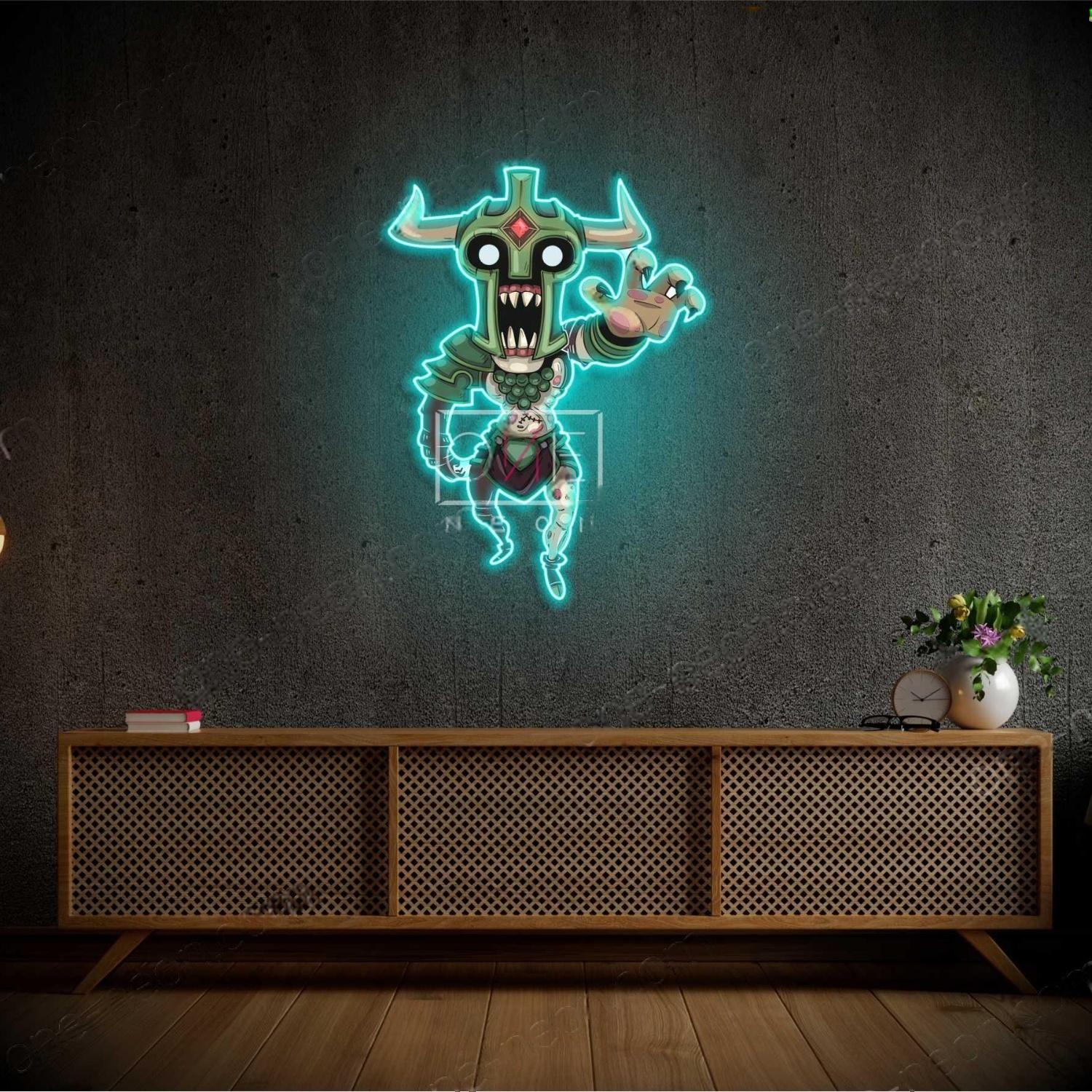 Dota 2 Undying2 Teal Glow Cartoon Monster Led Neon Sign For Gaming Room | Shineneon