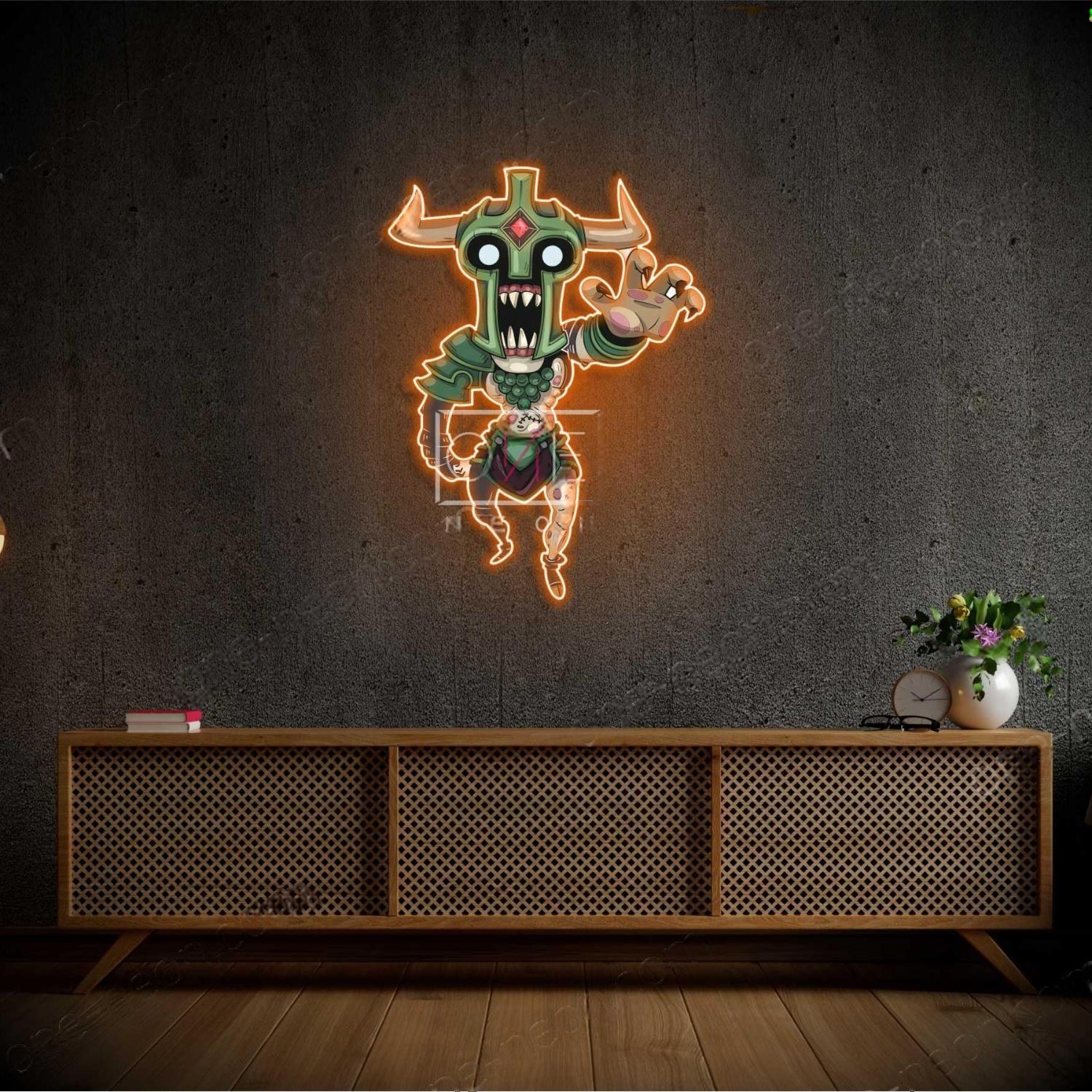 Dota 2 Undying2 Teal Glow Cartoon Monster Led Neon Sign For Gaming Room | Shineneon