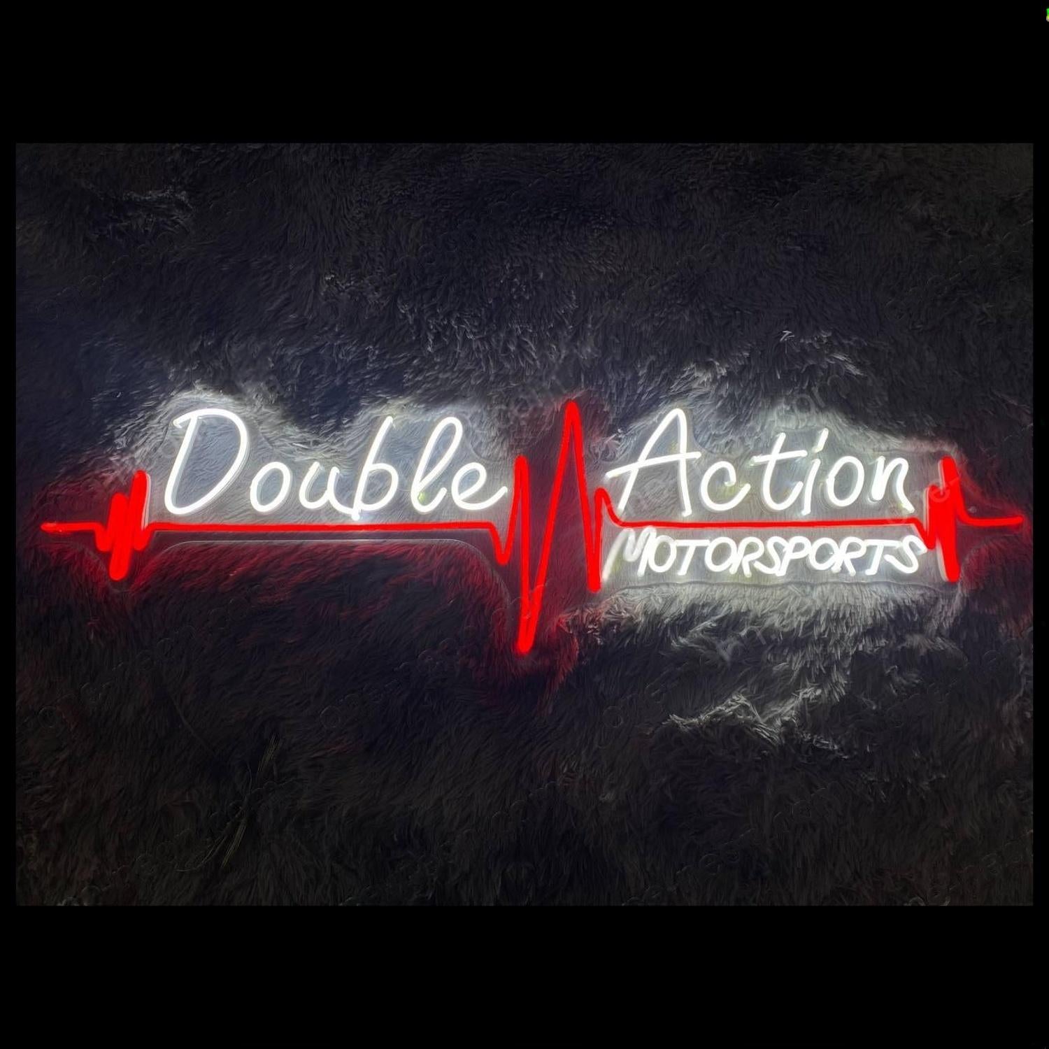 Double Action White Red Ecg Led Neon Sign For Motorsports Decor | Shineneon