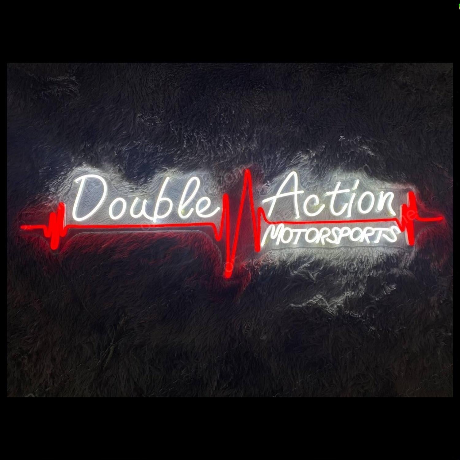 Double Action White Red Ecg Led Neon Sign For Motorsports Decor | Shineneon