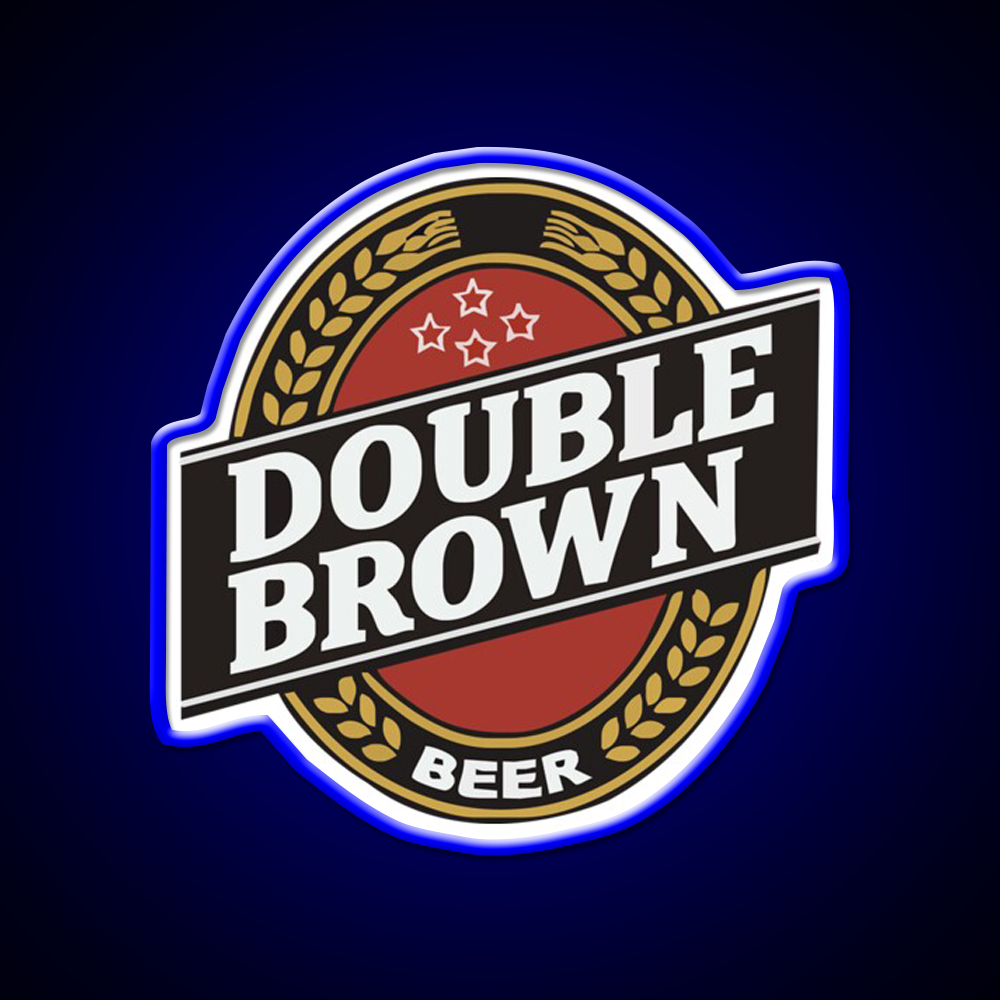 Double Brown Beer Bar Decor Led Neon Sign Rgb Color
