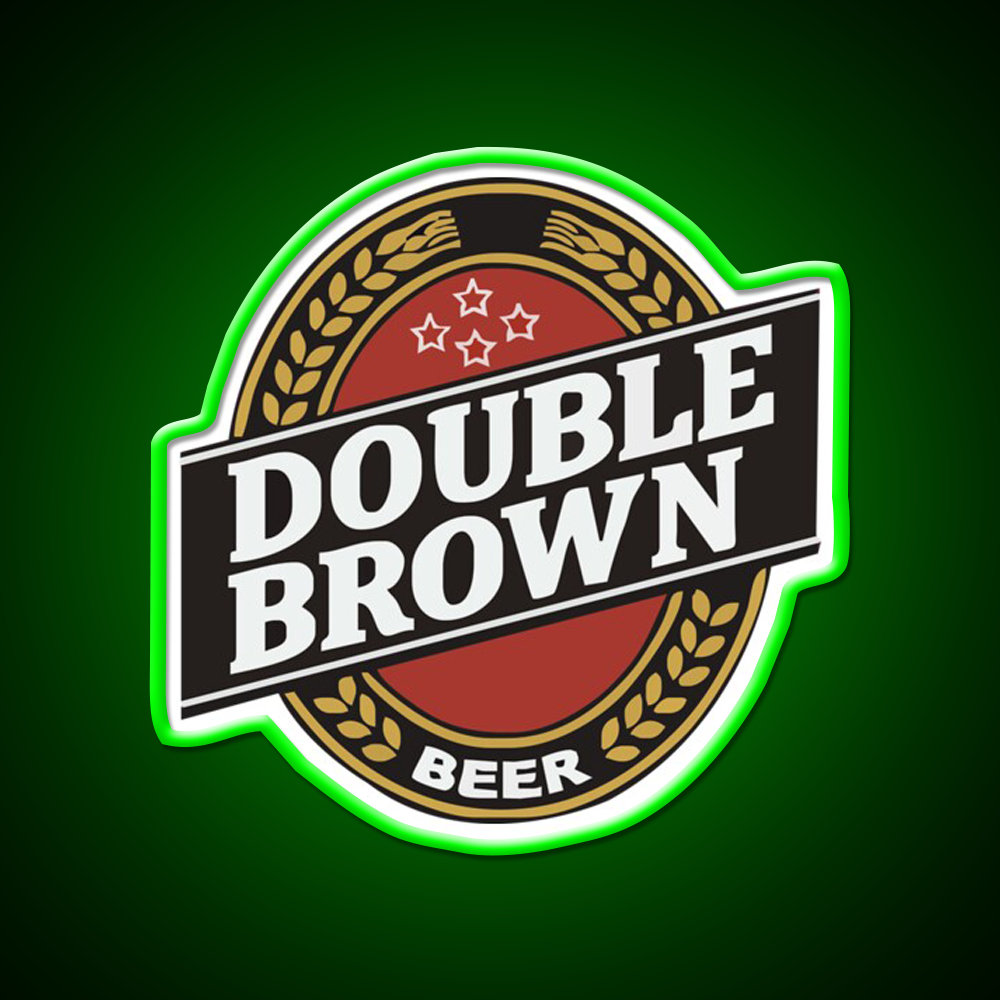 Double Brown Beer Bar Decor Led Neon Sign Rgb Color