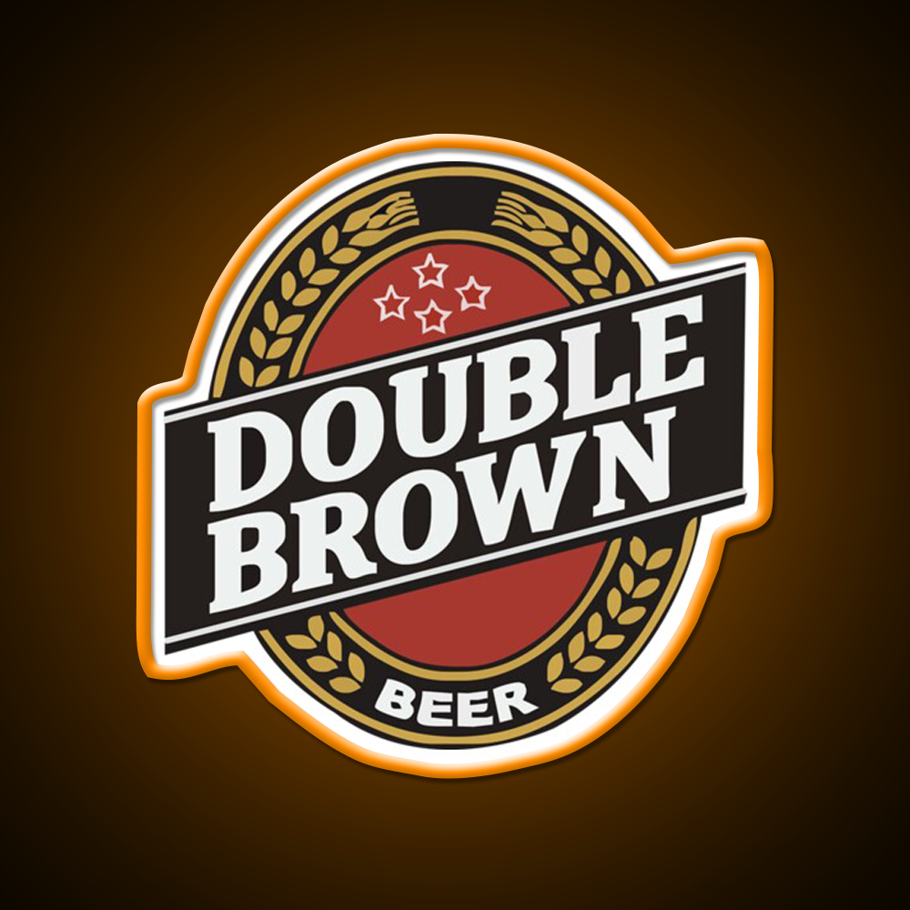 Double Brown Beer Bar Decor Led Neon Sign Rgb Color