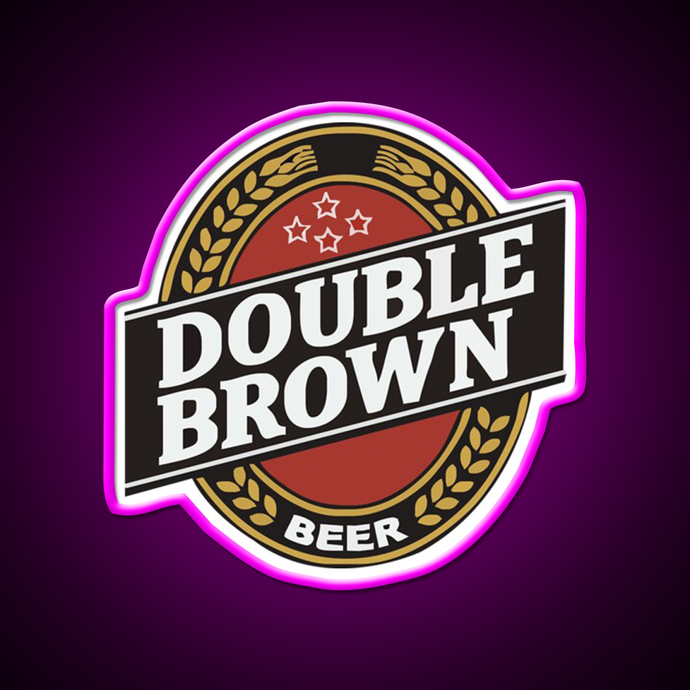 Double Brown Beer Bar Decor Led Neon Sign Rgb Color