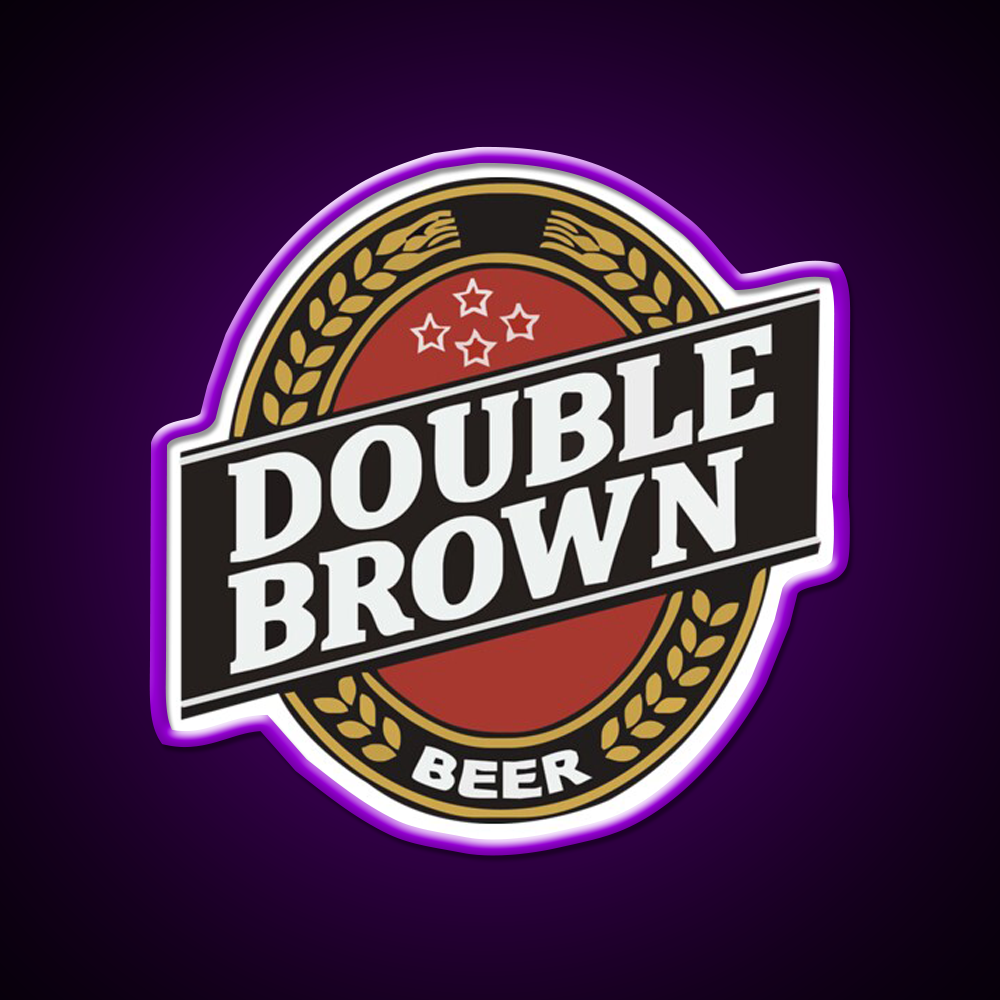 Double Brown Beer Bar Decor Led Neon Sign Rgb Color