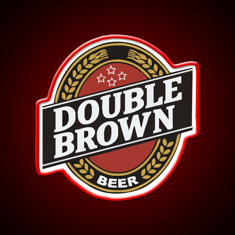 Double Brown Beer Bar Decor Led Neon Sign Rgb Color