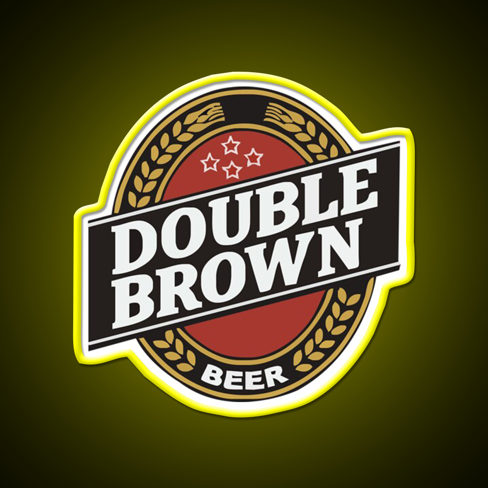 Double Brown Beer Bar Decor Led Neon Sign Rgb Color
